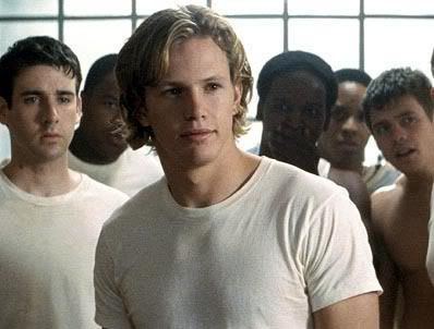 Kip Pardue as Ronnie Bass wearing a white t-shirt in a movie scene from the 2000 film Remember the Titans