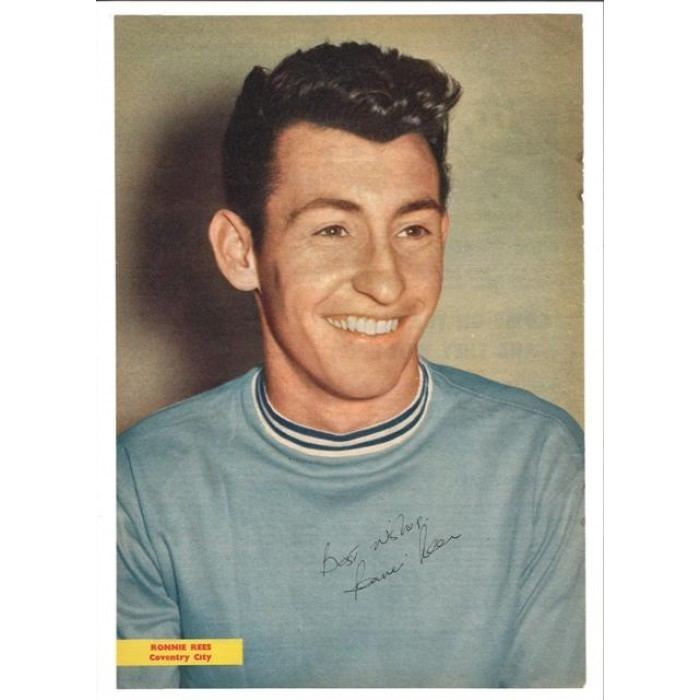 Ronnie Rees Signed portrait of Ronnie Rees the former Coventry City footballer