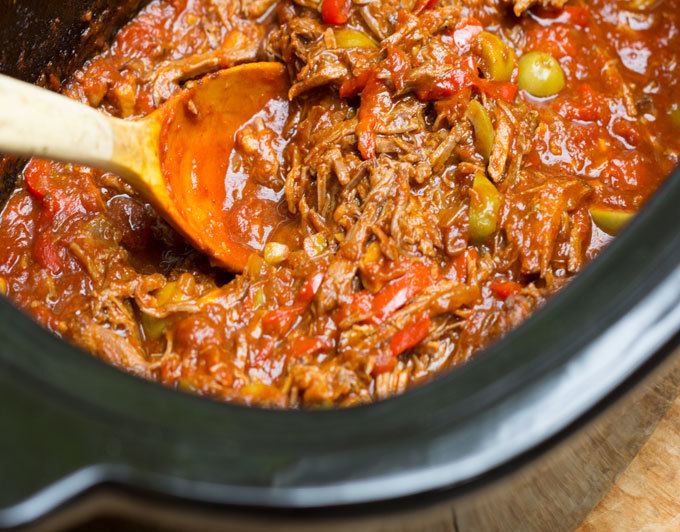 Ropa vieja Slow Cooker Ropa Vieja Cuban Shredded Beef Stew with Peppers