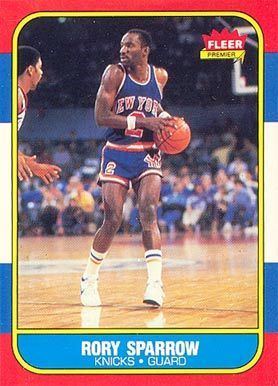 Rory Sparrow 1986 Fleer Rory Sparrow 105 Basketball Card Value Price Guide