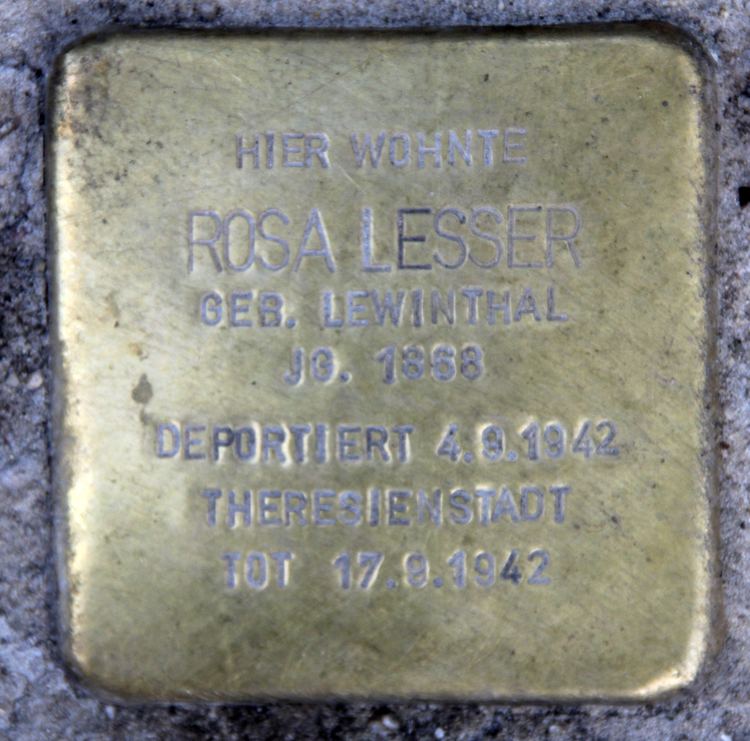 Rosa Lesser FileStolperstein Passauer Str 3 Schn Rosa Lesserjpg Wikimedia