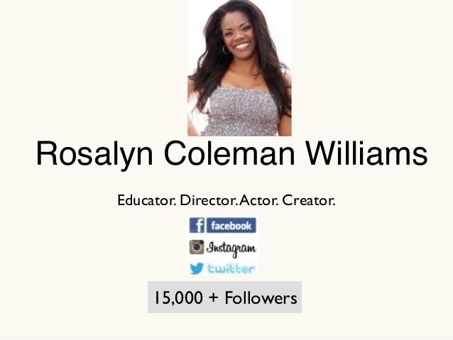 Rosalyn Coleman Williams Directing teaching resume 2015