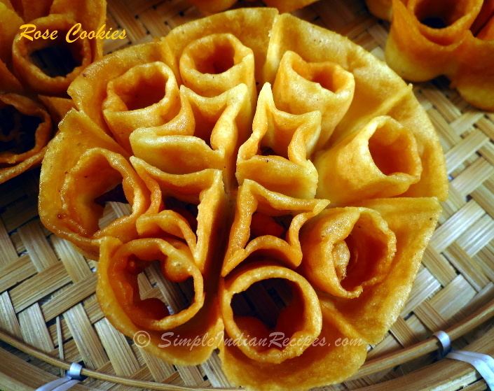 Rose Cookies Rose Cookies Achu Murukku Simple Indian Recipes