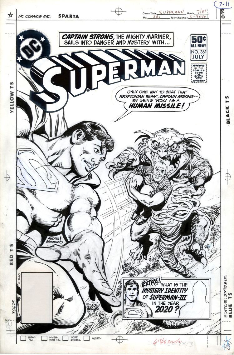 Ross Andru ROSS ANDRUGIORDANO SUPERMAN 361 COVER ORIG ART 1981