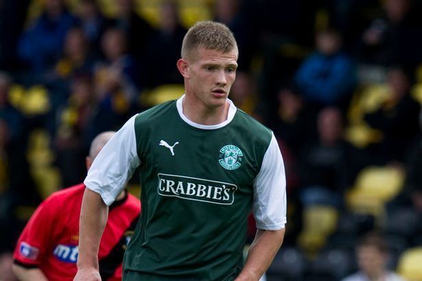 Ross Caldwell Hibs starlet Ross Caldwell and gaffer Terry Butcher clear