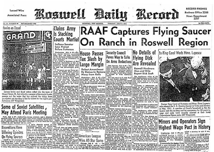 Roswell UFO incident httpsuploadwikimediaorgwikipediacommonscc