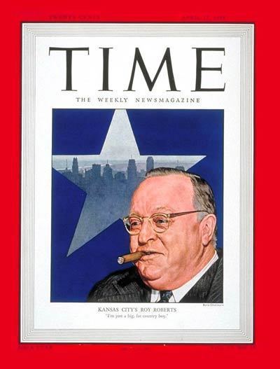 Roy A. Roberts TIME Magazine Cover Roy A Roberts Apr 12 1948 Journalism Media
