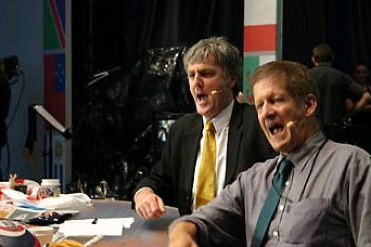 Roy and HG Roy and HG during their live broadcast of the Rugby World Cup final
