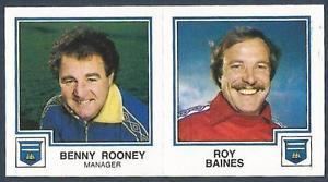 Roy Baines PANINI FOOTBALL 83446MORTONABBENNY ROONEYMANAGER ROY BAINES