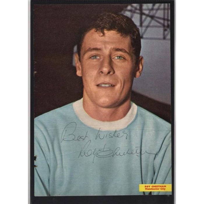 Roy Cheetham Signed portrait of Roy Cheetham the Manchester City footballer