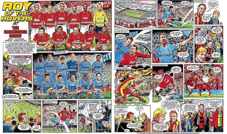 Roy of the Rovers Roy of the Rovers at the Manchester derby Comic book hero at