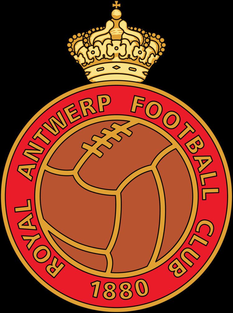 Royal Antwerp F.C. Het logo van Royal Antwerp Football Club met gouden kroon WIJ zijn