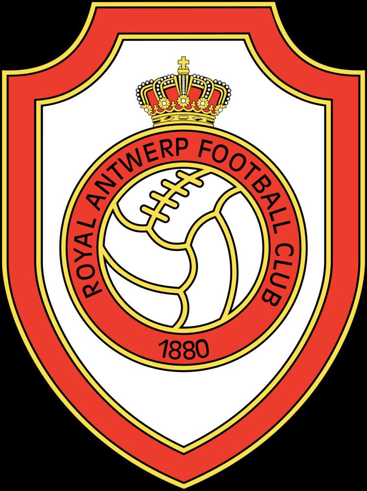 Royal Antwerp F.C. Het logo van Royal Antwerp Football Club met gouden kroon WIJ zijn