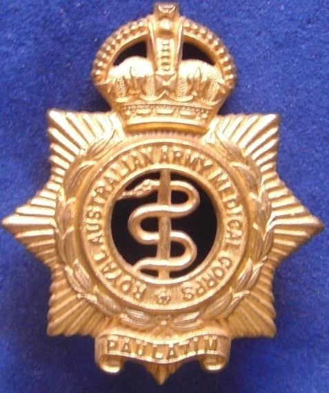 Royal Australian Army Medical Corps Royal Australian Army Medical Corps Brass Hat Badge 1948 53