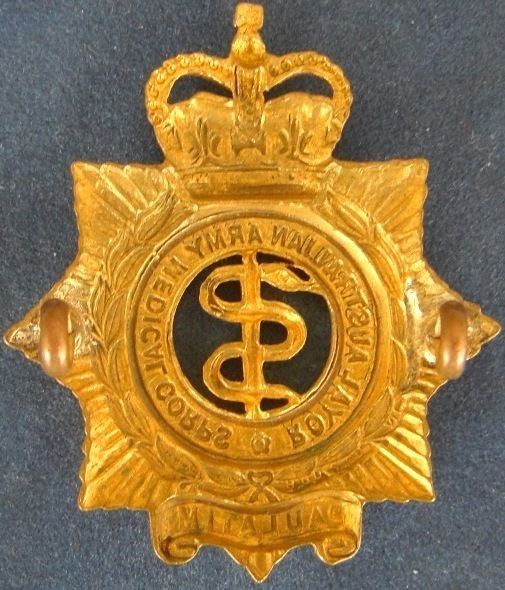 Royal Australian Army Medical Corps RAAMCbrasshatbadge53601JPG
