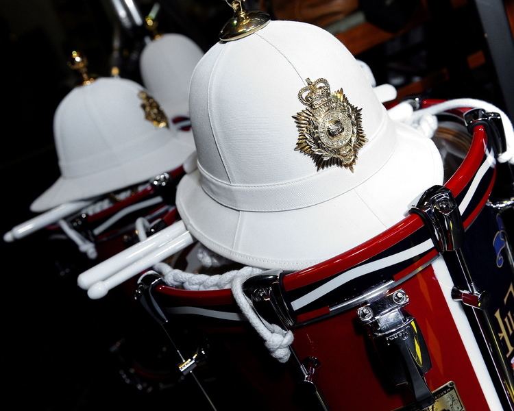 Royal Marines Band Service FileRoyal Marines Band Service Helmets and Drums MOD 45155556jpg