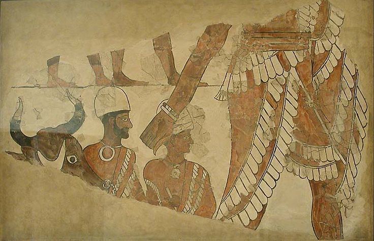 Royal Palace of Mari Mural called quotthe Authorising sacrificequot Around 1780 BC from the