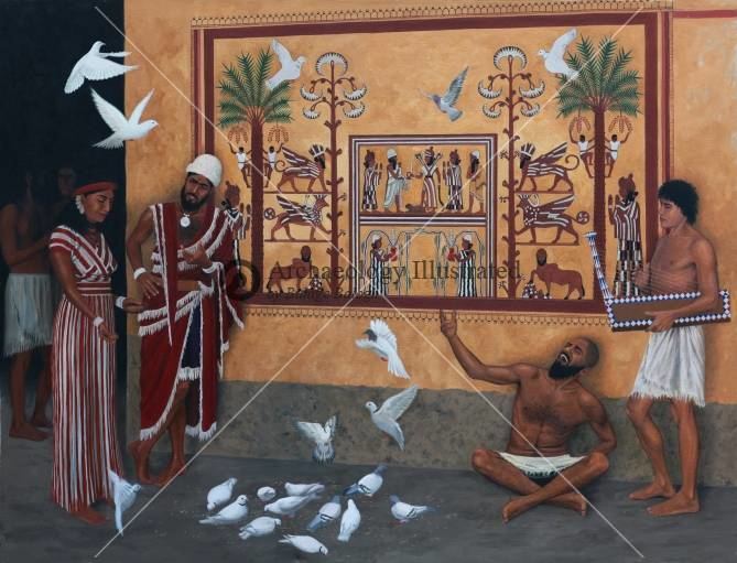 Royal Palace of Mari Royal Palace wall painting in the city of Mari Mesopotamia 18th
