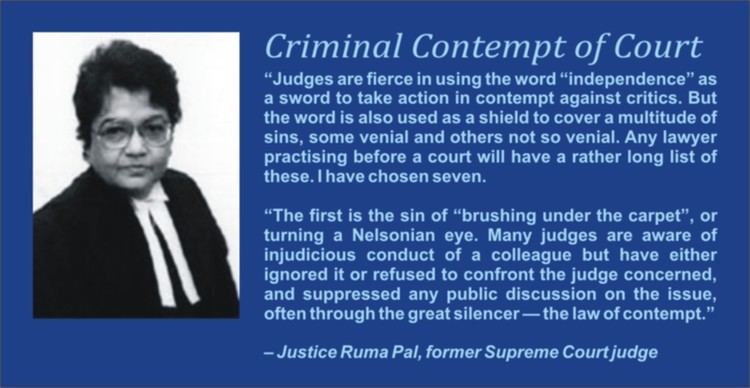 Ruma Pal Justice Ruma Pal The seven deadly sins of judges