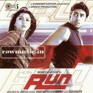 Poster of Run, a 2004 Indian Hindi-language action comedy-romance film starring Abhishek Bachchan as Siddharth 'Sidhu' Varma and Bhumika Chawla as Jhanvi Choudhry.