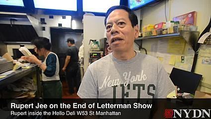 Rupert Jee Hello Deli owner is 39sickly sad39 as David Letterman goes