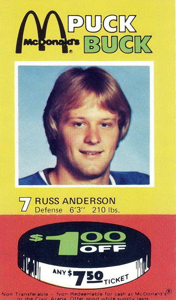 Russ Anderson wwwpenguinshockeycardscomplayersrussanderso