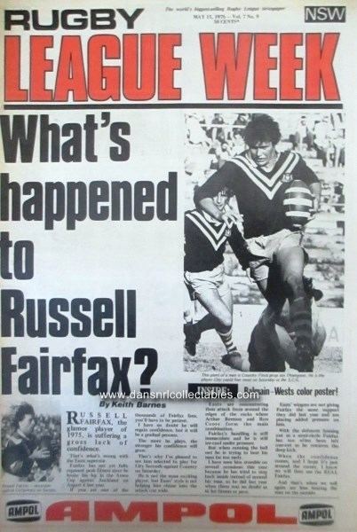 Russell Fairfax 1976 Rugby League Week no 9 Whats happened to Russell Fairfax