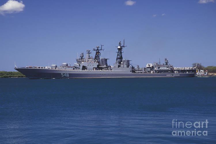 Russian destroyer Admiral Panteleyev Russian Destroyer Admiral Panteleyev Photograph by Michael Wood