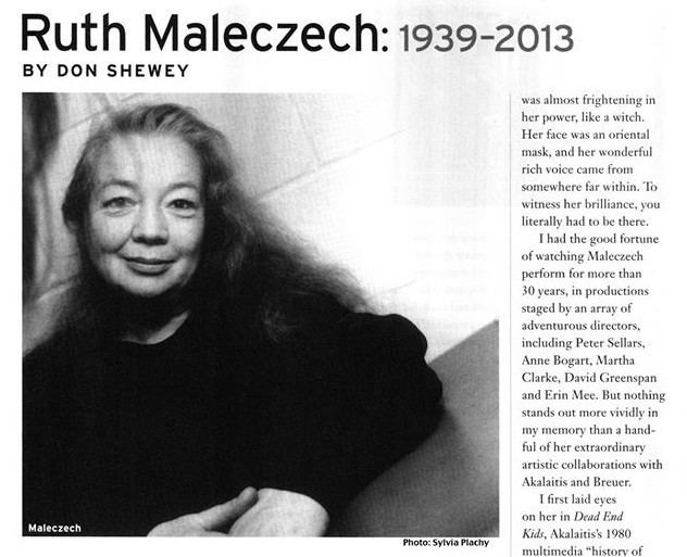 Ruth Maleczech Features Ruth Maleczech obit for American Theatre
