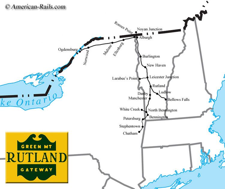 Rutland Railroad wwwamericanrailscomimagesrutlandrailroadmapjpg
