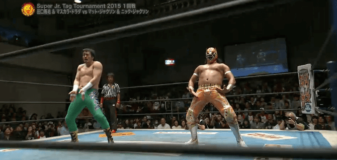 Ryusuke Taguchi Mascara Dorada Ryusuke Taguchi vs The Young Bucks Nick Matt