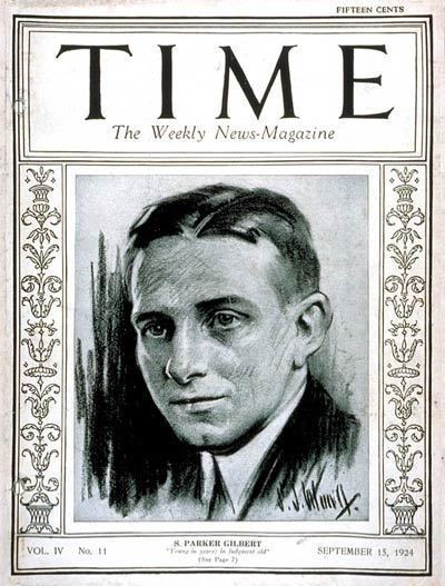 S. Parker Gilbert TIME Magazine Cover S Parker Gilbert Jr Sep 15 1924 World