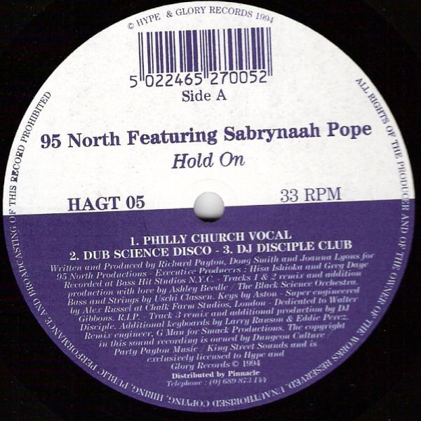 Sabrynaah Pope 95 North Featuring Sabrynaah Pope Hold On Vinyl at Discogs