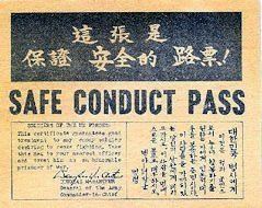 Safe conduct Safe Conduct Pass for Chinese Forces
