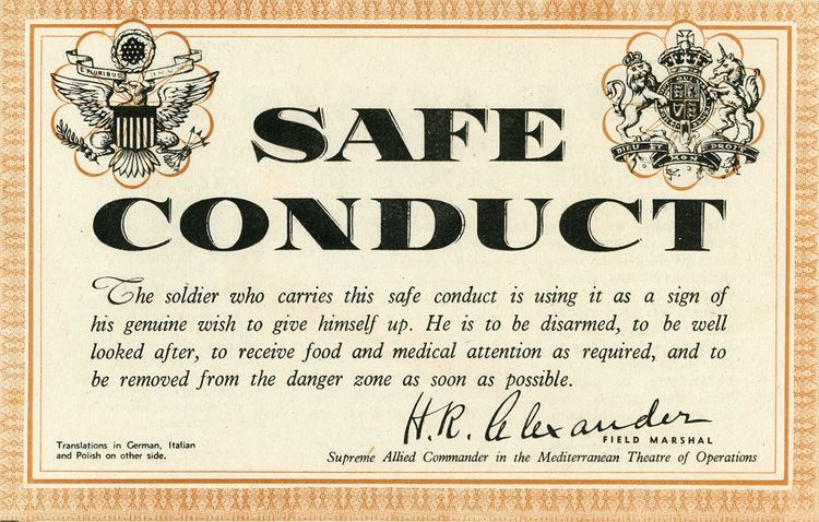 Safe conduct PsyWar Leaflet Archive No Code SAFE CONDUCT