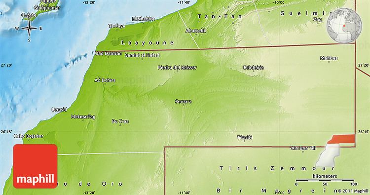 Saguia el-Hamra Physical Map of Saguia El Hamra