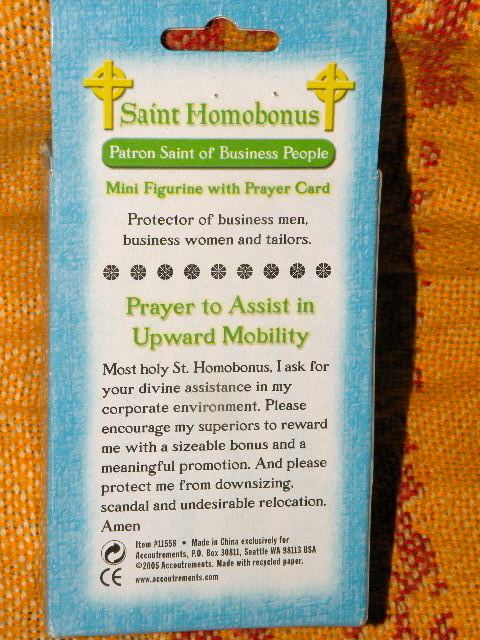 Saint Homobonus Saint Homobonus Business Figurine Accoutrements Prayer Card OLAcom