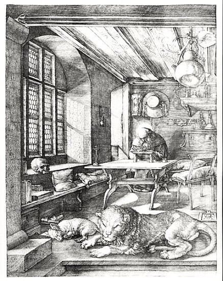 Saint Jerome in His Study (Dürer) St Jerome in his Study Albrecht Durer or Duerer as art print or