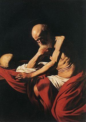 Saint Jerome in Meditation (Caravaggio) httpsuploadwikimediaorgwikipediacommonsthu