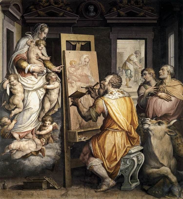 Saint Luke painting the Virgin St Luke Painting the Virgin Giorgio Vasari WikiArtorg