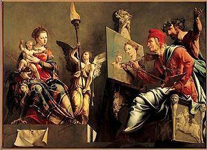 Saint Luke painting the Virgin (Heemskerck) httpsuploadwikimediaorgwikipediacommonsthu