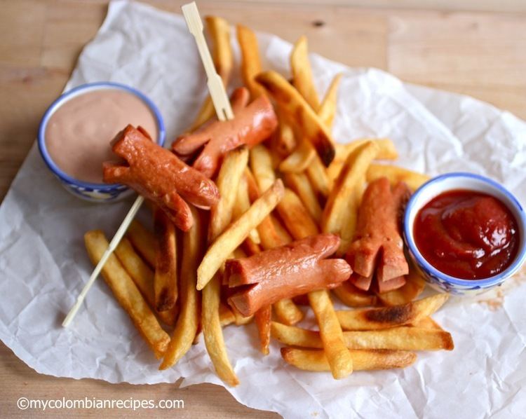 Salchipapas Salchipapas Potato Fries and Hot Dogs My Colombian Recipes