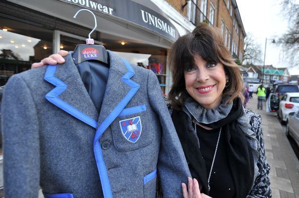 Sally James (presenter) Tiswas star Sally James runs school uniform shop