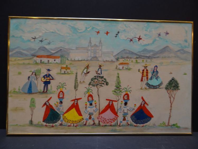 Salvador Corona Salvador Corona 18951990 Festival oil on board P409 SOLD Early