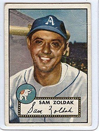 Sam Zoldak Sam Zoldak 1952 52 Topps 231 Vintage Baseball Card Athletics at