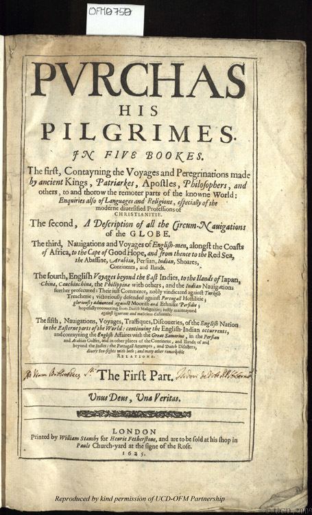 Samuel Purchas Posthumus or Purchas his Pilgrimes Contayning a History of the