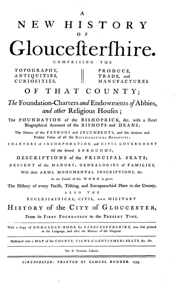 Samuel Rudder FileSamuel Rudder A New History of Gloucestershire 1779pdf