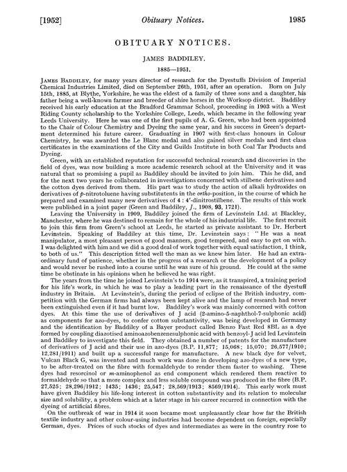 Samuel Sugden Obituary notices James Baddiley 18851951 Samuel Sugden 1892