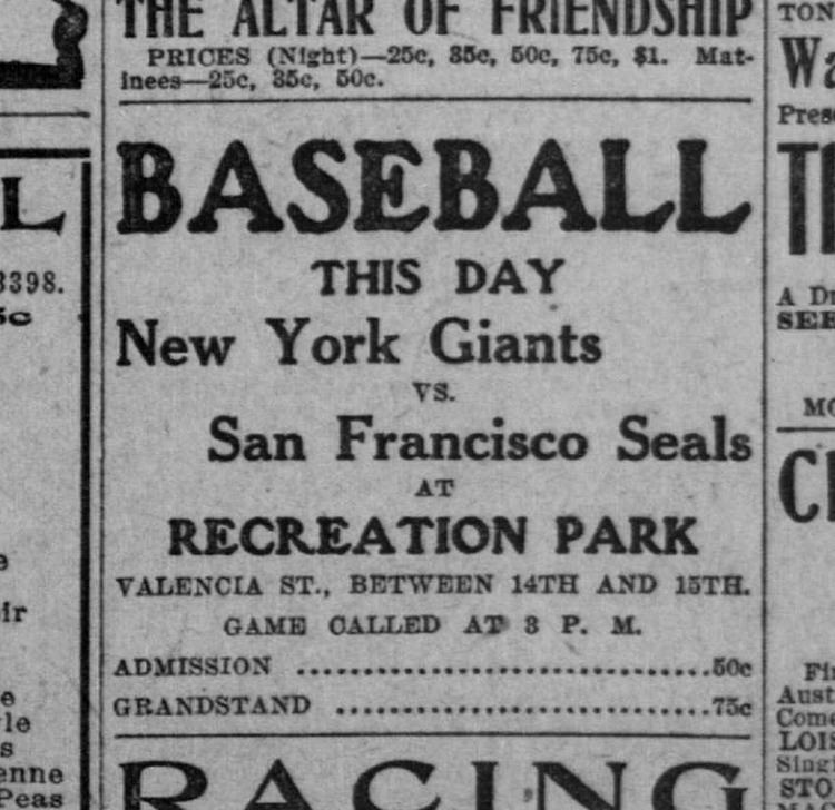 San Francisco Seals (baseball) San Francisco Seals baseball Wikipedia
