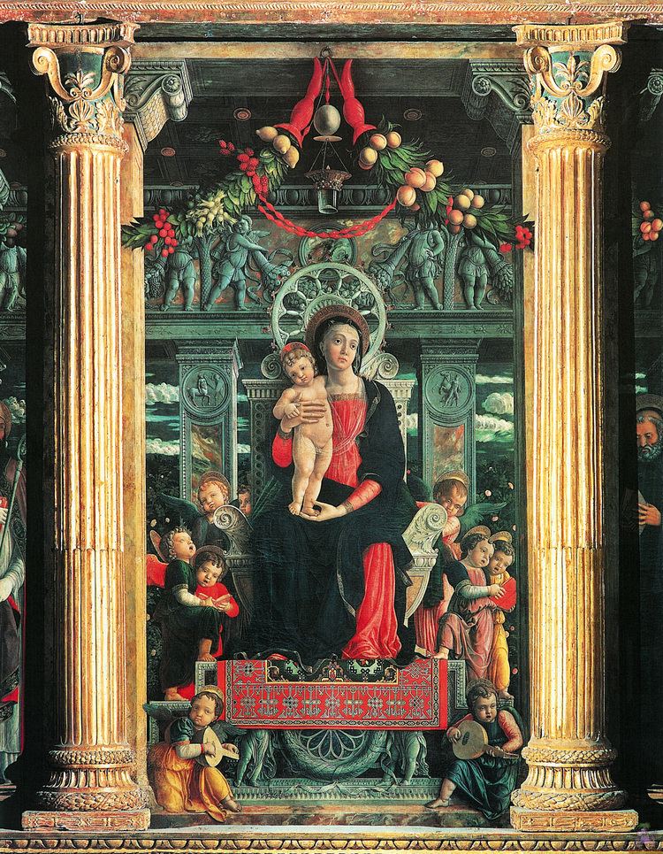San Zeno Altarpiece (Mantegna) Mantegna 024 San Zeno Altarpiece 1457 1460 detail Mantegna Andrea
